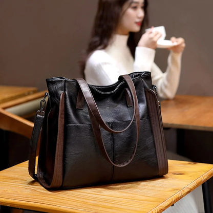 Sac en cuir souple imperméable de grande capacité