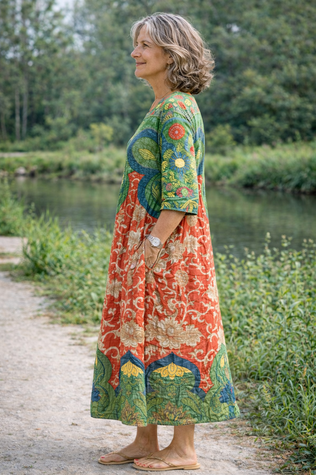 Judith | Robe longue vintage à imprimé floral