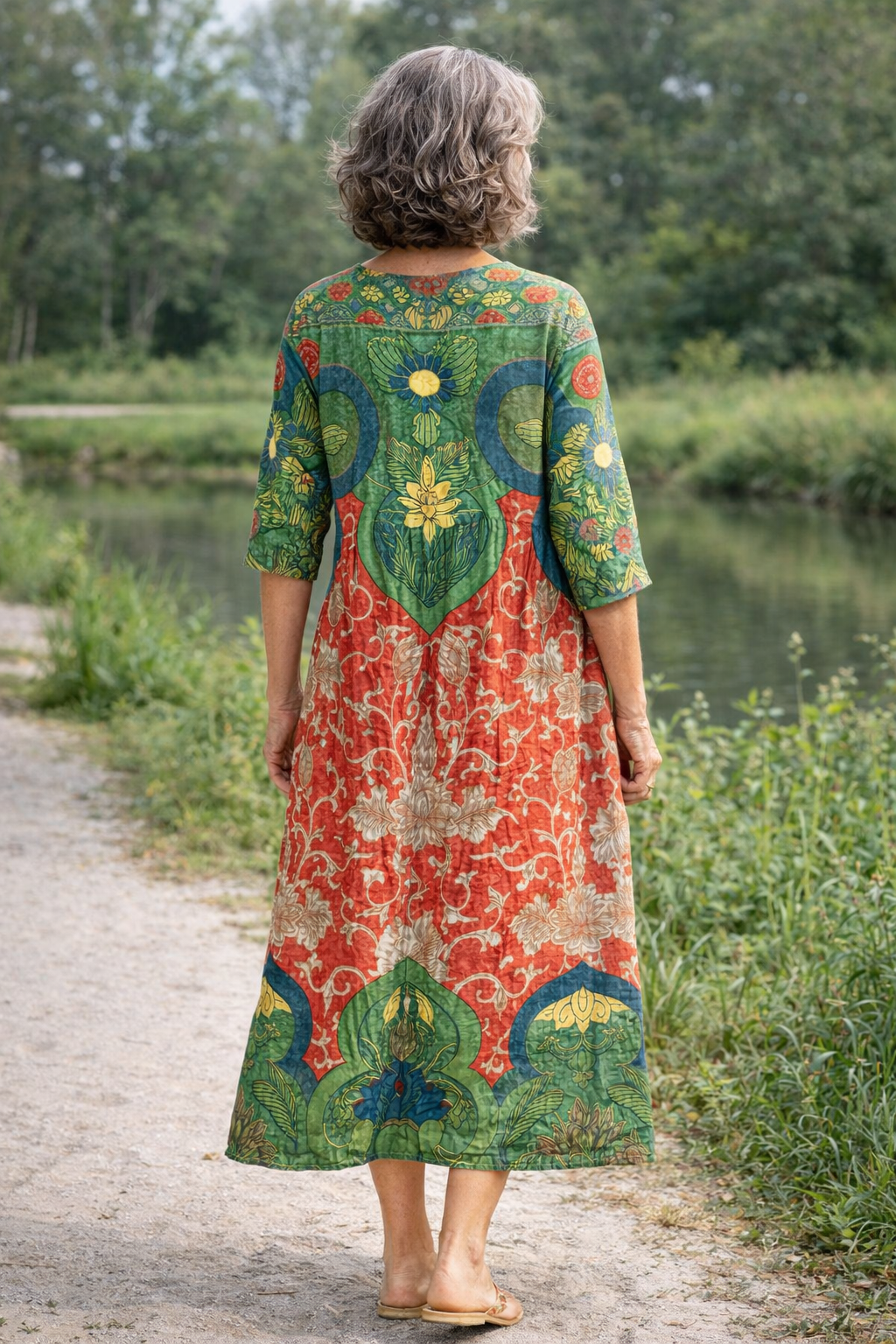 Judith | Robe longue vintage à imprimé floral