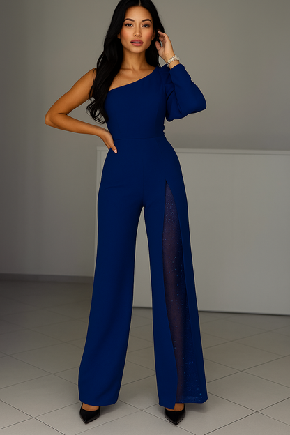 Athéna – Combinaison Élégante Asymétrique Avec Détail Brillant