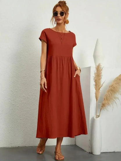 Celine | Robe midi à poches