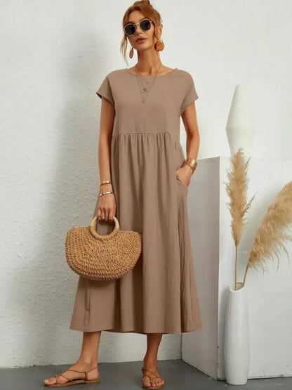 Celine | Robe midi à poches
