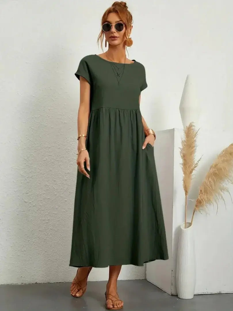 Celine | Robe midi à poches