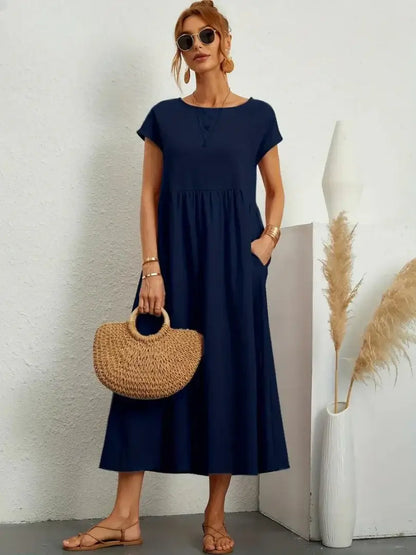 Celine | Robe midi à poches