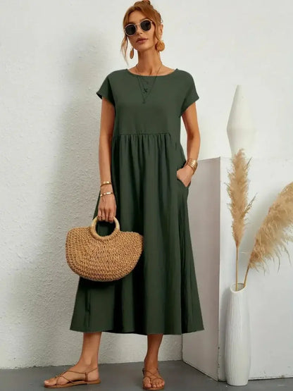 Celine | Robe midi à poches
