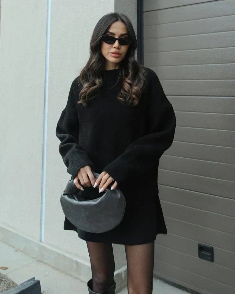 Léa™ | Ensemble Pull & Jupe en Maille Élégante