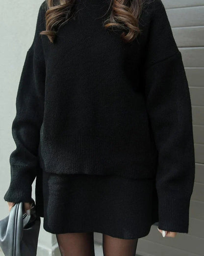 Léa™ | Ensemble Pull & Jupe en Maille Élégante