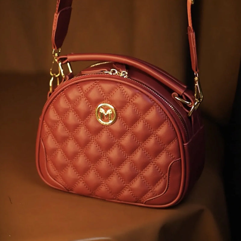 Sac à bandoulière à poignée supérieure pour femme avec motif en treillis de losanges