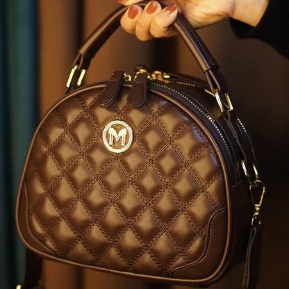 Sac à bandoulière à poignée supérieure pour femme avec motif en treillis de losanges