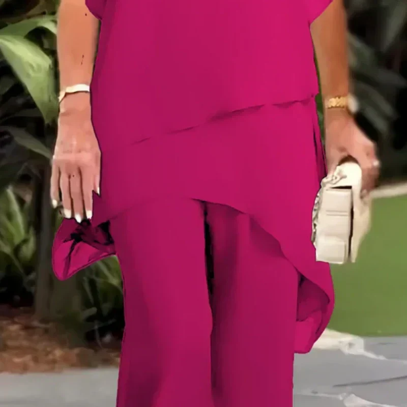 Costume avec pantalon palazzo drapé