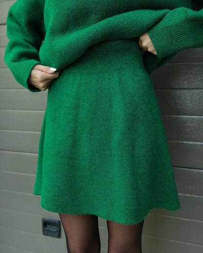 Léa™ | Ensemble Pull & Jupe en Maille Élégante